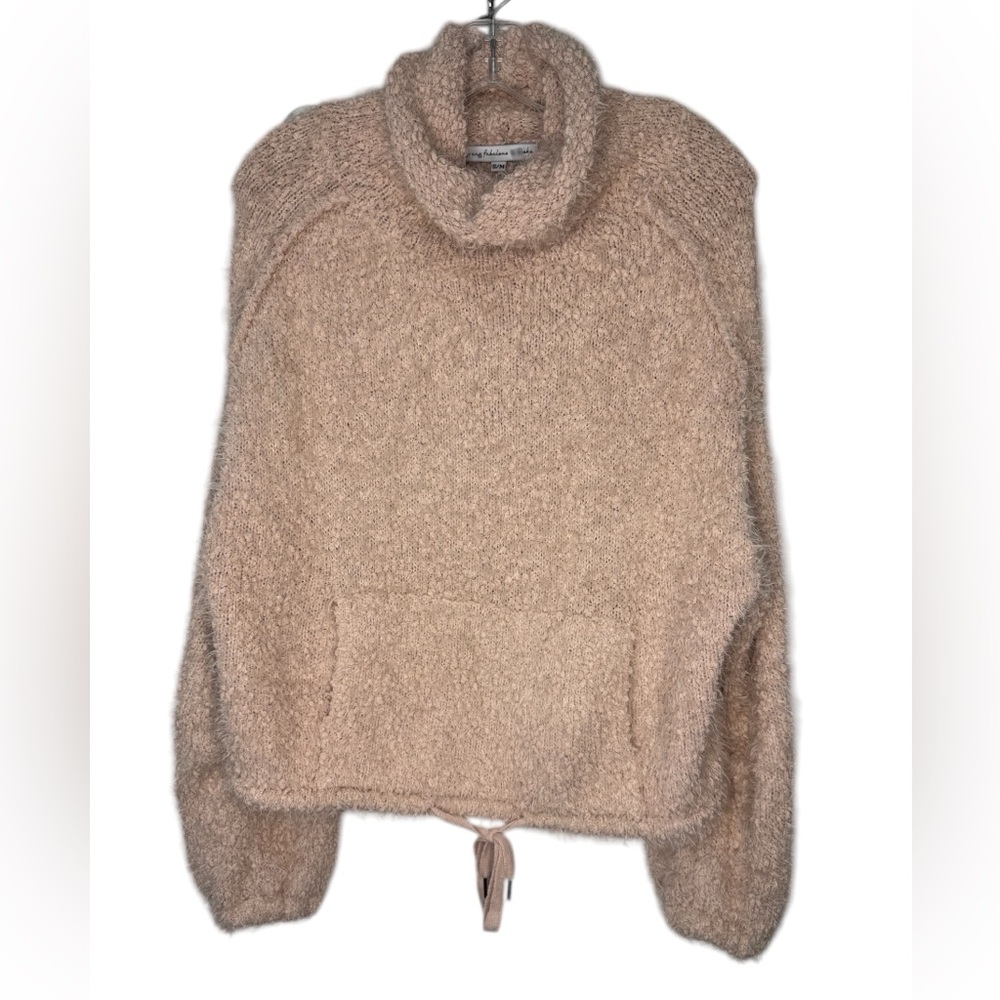Young Fabulous and Broke Lorena Fuzzy Pink Blush Sweater size S/M